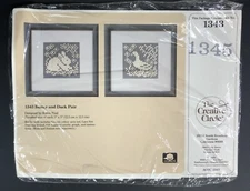 Lace Net Darning Embroidery Kit 1988 Creative Circle 1343 1345 Bunny & Duck Pair