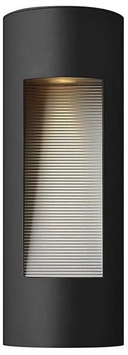 Luna 16" High Satin Black Integrated LED Outdoor Wall Light - Picture 1 of 2
