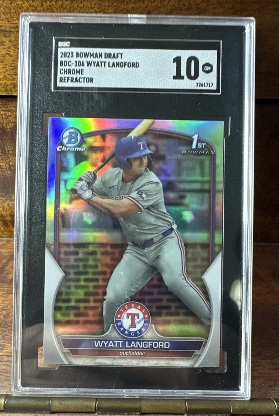 2023 Bowman Draft - Chrome Wyatt Langford #BDC-106 Refractor (RC) SGC 10