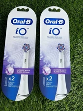 Oral-B iO Ultimate White Replacement 2 Brush Heads Lot Of 2x