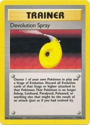 1999 Pokemon: Base Set - Devolution Spray (#072/102, Rare, Heavily Played)