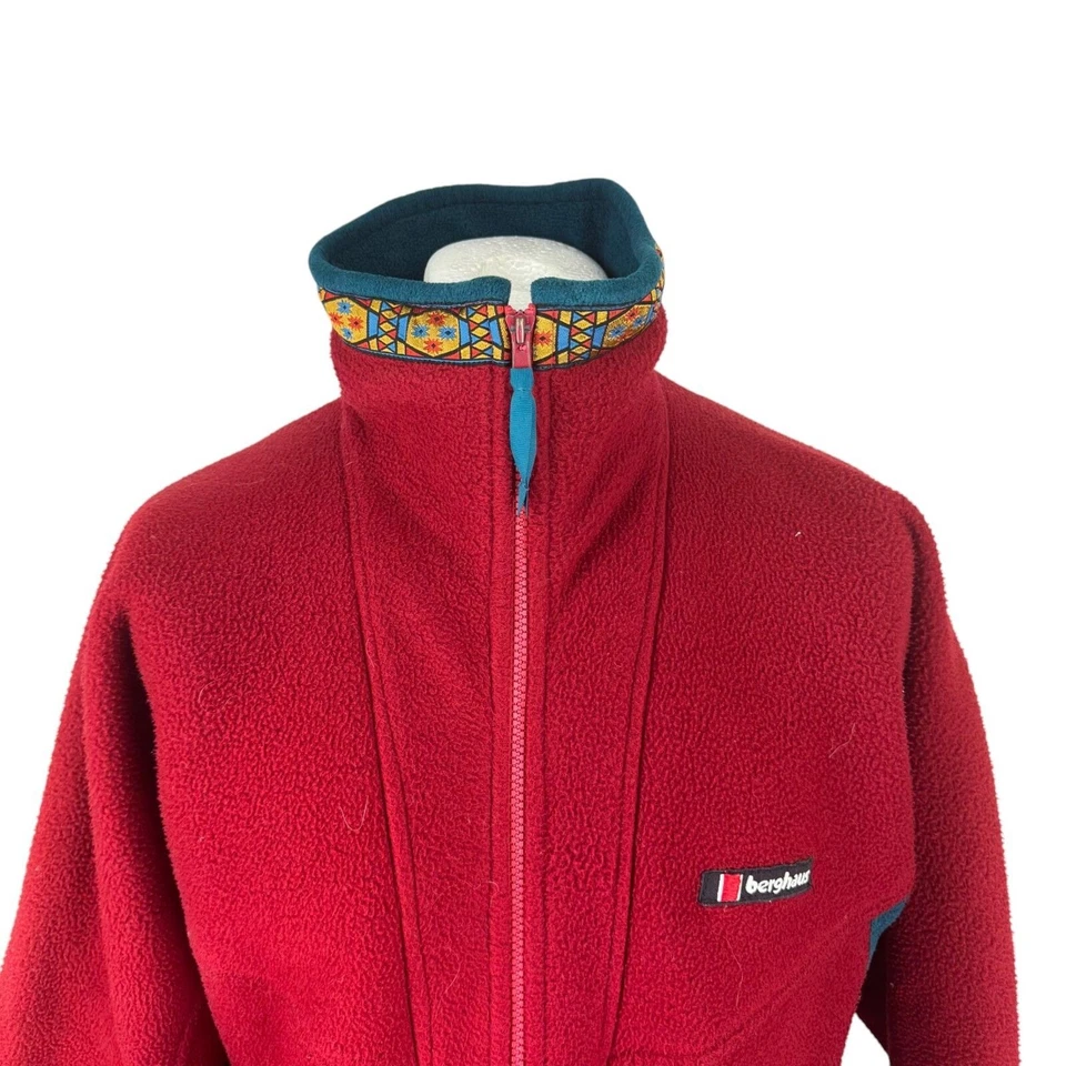 Berghaus Fleece L Men's Red Vintage 80s Made in UK Mojave Polar Tec Streetwear - Image 2 of 4
