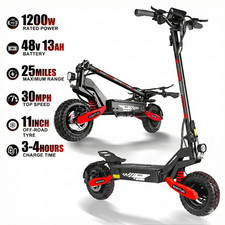 Electric Scooter for Adult 25Mile 30MPH Foldable 11inch Off-road 1200W E-Scooter