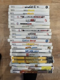 Lot of 5 Wii Game Consoles Only RVL-001 W/ 130 Games Parts/Repair As Is