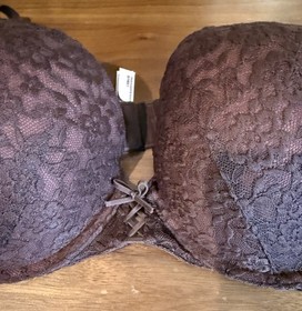 VICTORIA'S SECRET SET: SEXY TEE LACIE PUSH-UP BRA & BOW CHEEKY PANTY SIZE 38D XL
