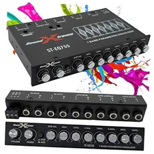 SoundXtreme ST-EQ755 1/2 Din 7 Band Car Audio Parametric Equalizer EQ with 