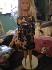 Vintage Barbie And Leopard Shiny Dress With L...