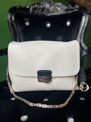 AUTHENTIC Christian Dior Bag Handbag Raf Simons 2013 Black White Leather