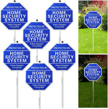 6Pcs Protected by Home Security System Signs for Yard with Stake and Stickers 10
