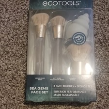EcoTools Sea Gems Face Set Cream Blush Kabuki Brushes  Seashell Sponge
