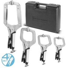 Produktbild - STAHLWERK Gripzangen-Set C-Form 4 Stück 6 bis 14 Zoll im Transportkoffer