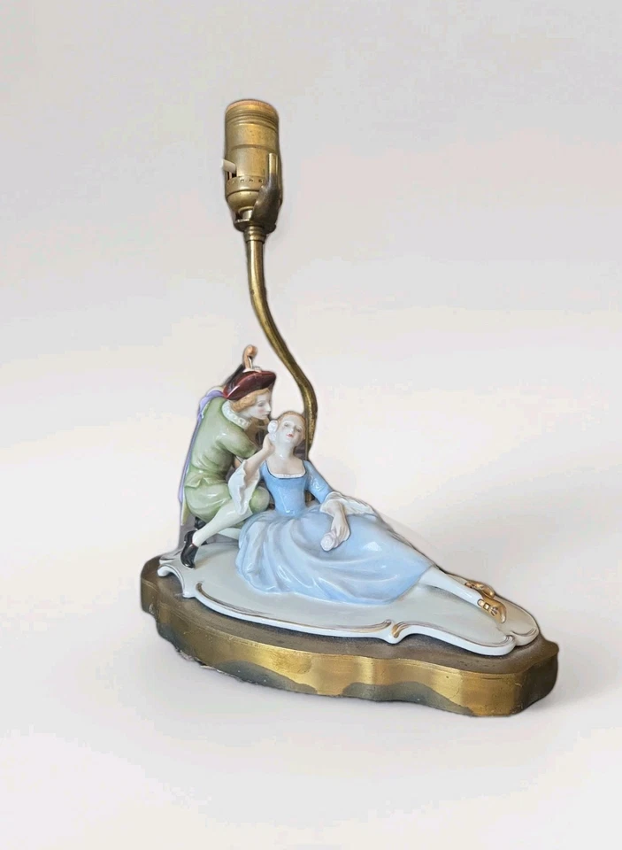 40s German Rosenthal Porcelain Figurine Serenade by Karl Himmelstoss Table Lamp - Image 1 of 4