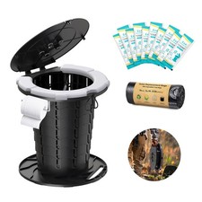 Upgraded Retractable Portable Toilet with Soft Cushioned Seat, 350LBS Foldabl...