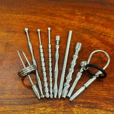 Stainless Steel Beads Urethral Plug Sounding Penis Plug Dilator Rod Enhancing US