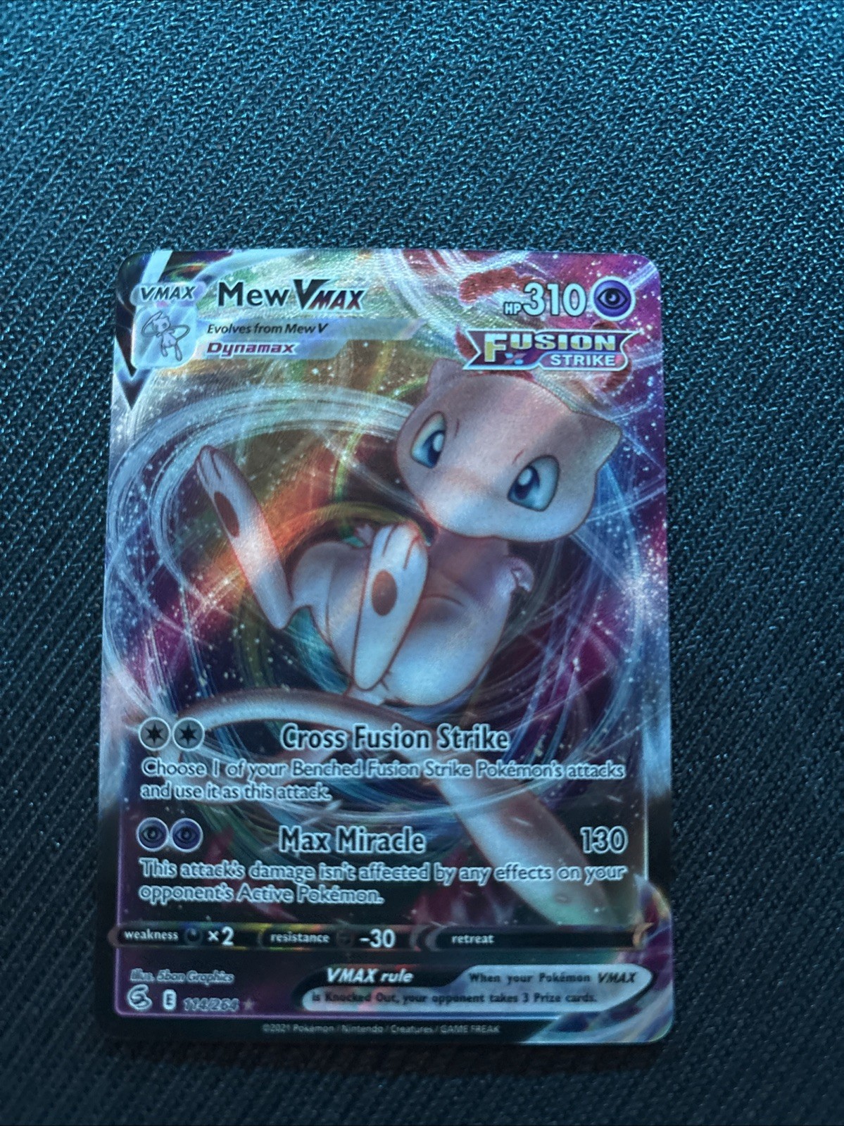 Mew VMAX 114/264 Swsh08: Fusion Strike Holo Ultra Rare NM Condition