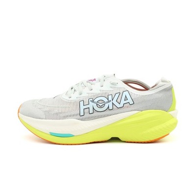 Hoka One Herren Mach X 2 Sneaker Weiß Gelb Orange Textil Laufschuhe EU 44 2/3