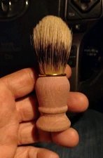 Unbranded Vintage Shaving Brush With Wooden Handle Vanity Collectible 