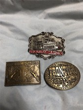 Three Vintage Las Vegas Casino Related Belt Buckles, Frontier, Holiday, Etc