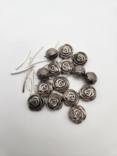 Silver Metal Flower Beads and Spacers Jewelry Making Supplies Craft Findings