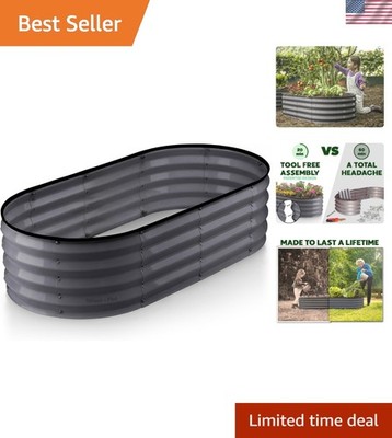 Modern Gray Galvanized Garden Bed 4x2x1 ft - Community Supported Gardening!