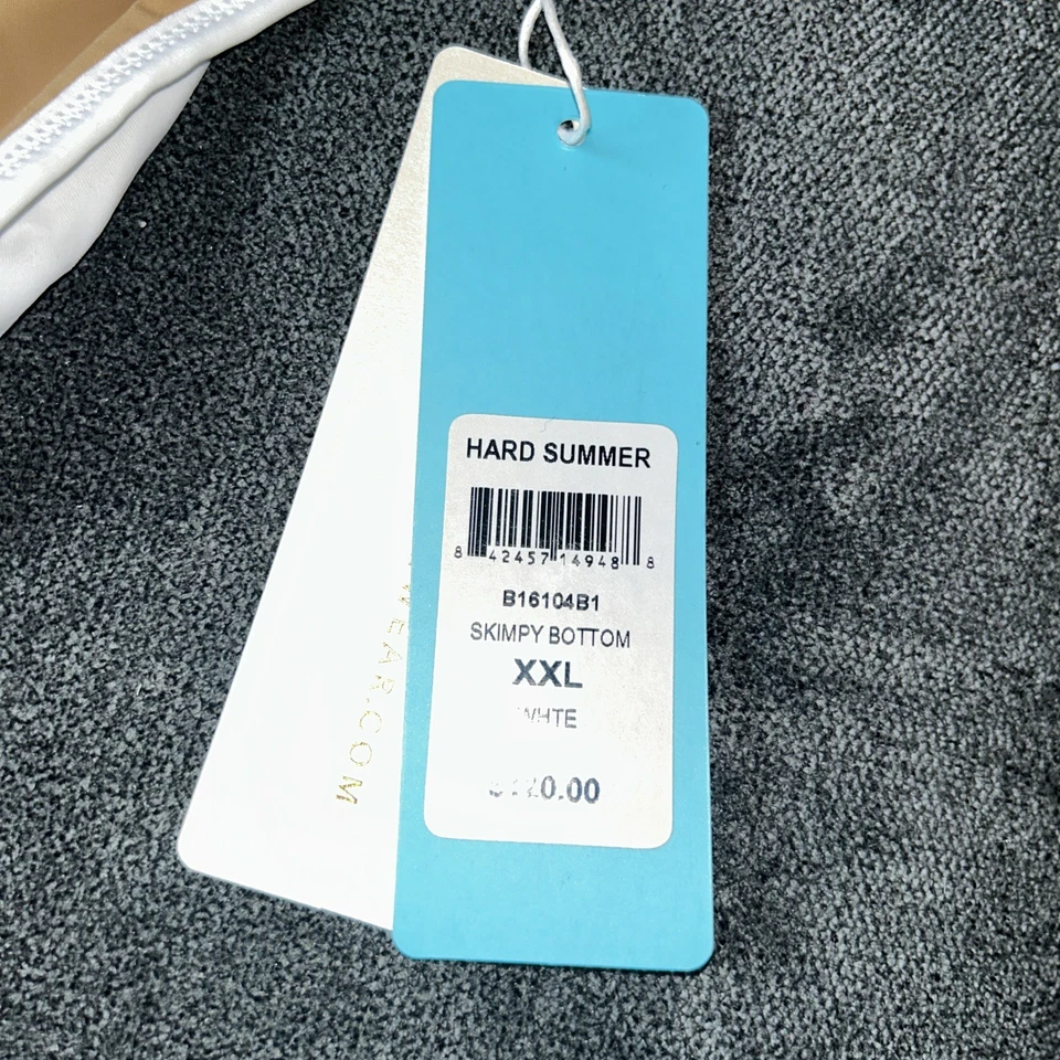 Parte inferior de bikini Beach Bunny Hard Summer escaso rubor y blanco XXL nueva Foto 2 de 4