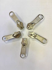 NEW YKK #10 ZIPPER PULLS  NICKEL, COIL,  non-locking LONG TAB (LOT OF 5)