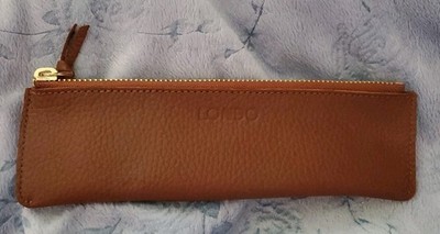 Londo Zippered Leather Pen and Pencil Case Cosmetic Pouch