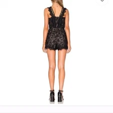 Alexis Camil Sleeveless Romper in Black Lace Sz M