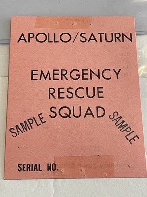 Apollo Saturn Emergency Rescue Squad Badge Sample Astronaut Wally Schirra Owned