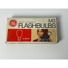 Vintage GE M3 Flashbulbs General Electric 12 Pack Clear Camera Flash Bulbs Box