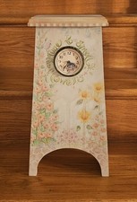Handmade Painted Wood Clock Time To Smell The...