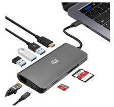Adesso AUH-4030-3 USB-C 8 in 1 Multi-Port Docking Station - New in Box - USA