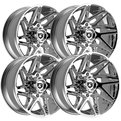 #ad Set of 4 Gear 777C Vortex 20x10 8x6.5quot; 19mm Chrome Wheels Rims 20quot; Inch $1416.96