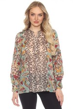 Johnny Was Malina Geometric Print Blouse C17424A8