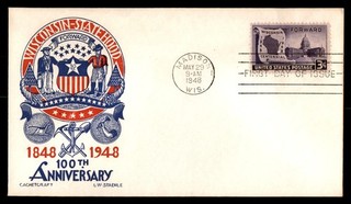 Mayfairstamps US FDC 1948 WI Centennial Coat of Arms First Day Cover aaz_60323
