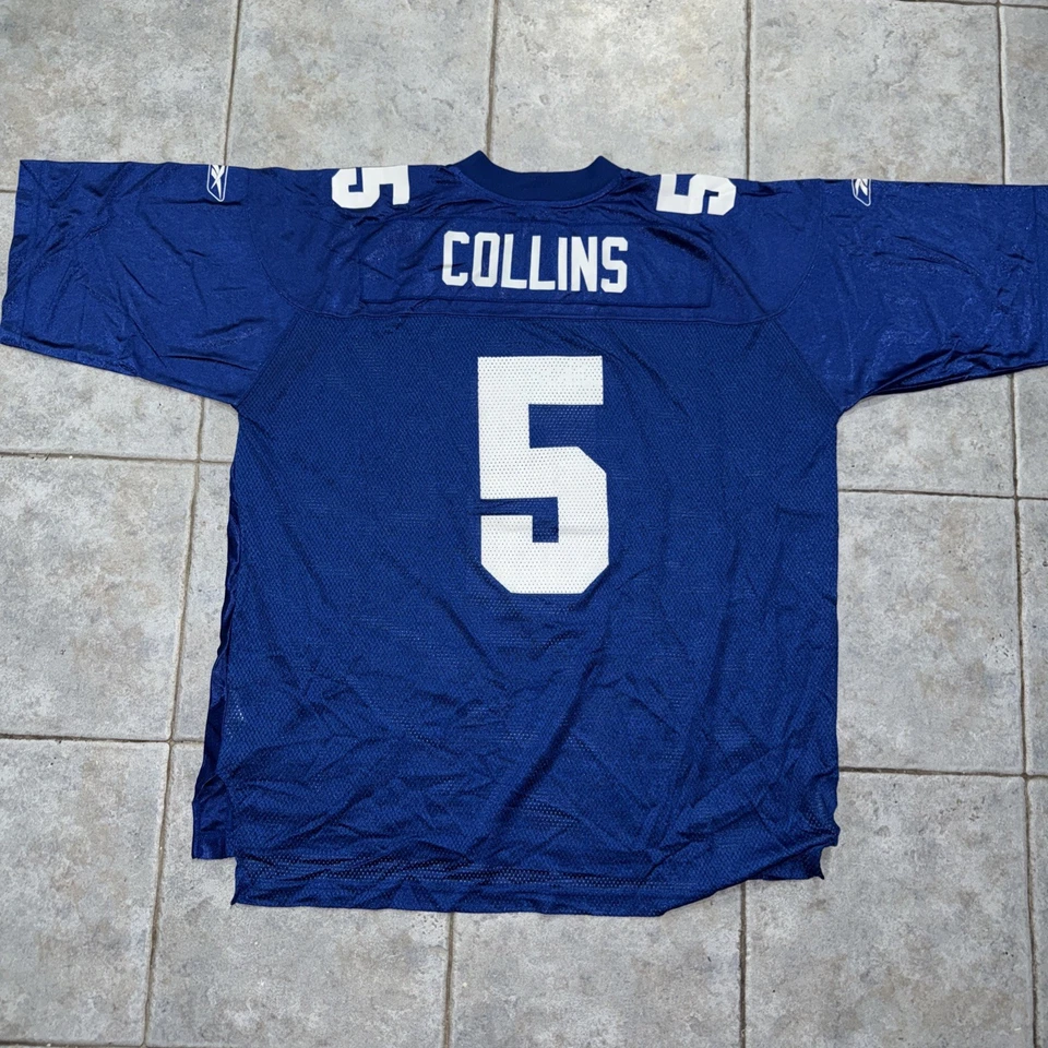 Camiseta Nike Kerry Collins New York Giants azul #5 para hombre talla XL  Foto 3 de 3