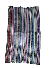 Vintage Handmade Multicolor Reversible Rag Rug 41" x 24"