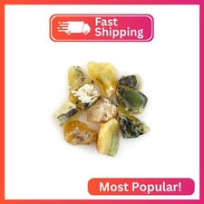 CRYSTALINES 5pcs Natural Raw Dendritic Yellow Opal Gemstone, Wholesale Rough S