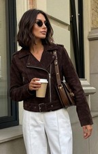 Glamorous Rich Brown Biker Long Sleeve Jacket RRP £83