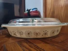 Vintage Pyrex Dandelion Promotional 1959 Divided Casserole Dish 1 1/2 Qt.