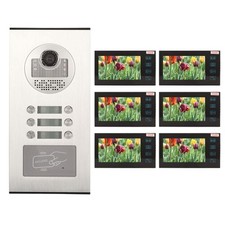 AU Plug 7in Video Intercom System With 6 Button Camera 6 Monitor Night Vis-ion H