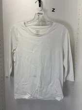 LL Bean White Long Sleeve Top Size PM