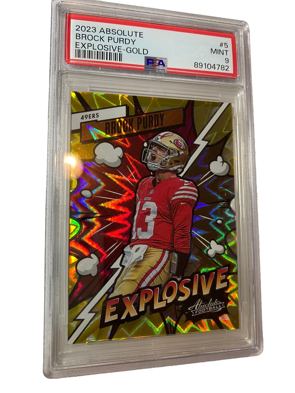 2023 Panini Absolute Brock Purdy Explosive Gold  09/10 49ers PSA 9 MINT 1st Exp