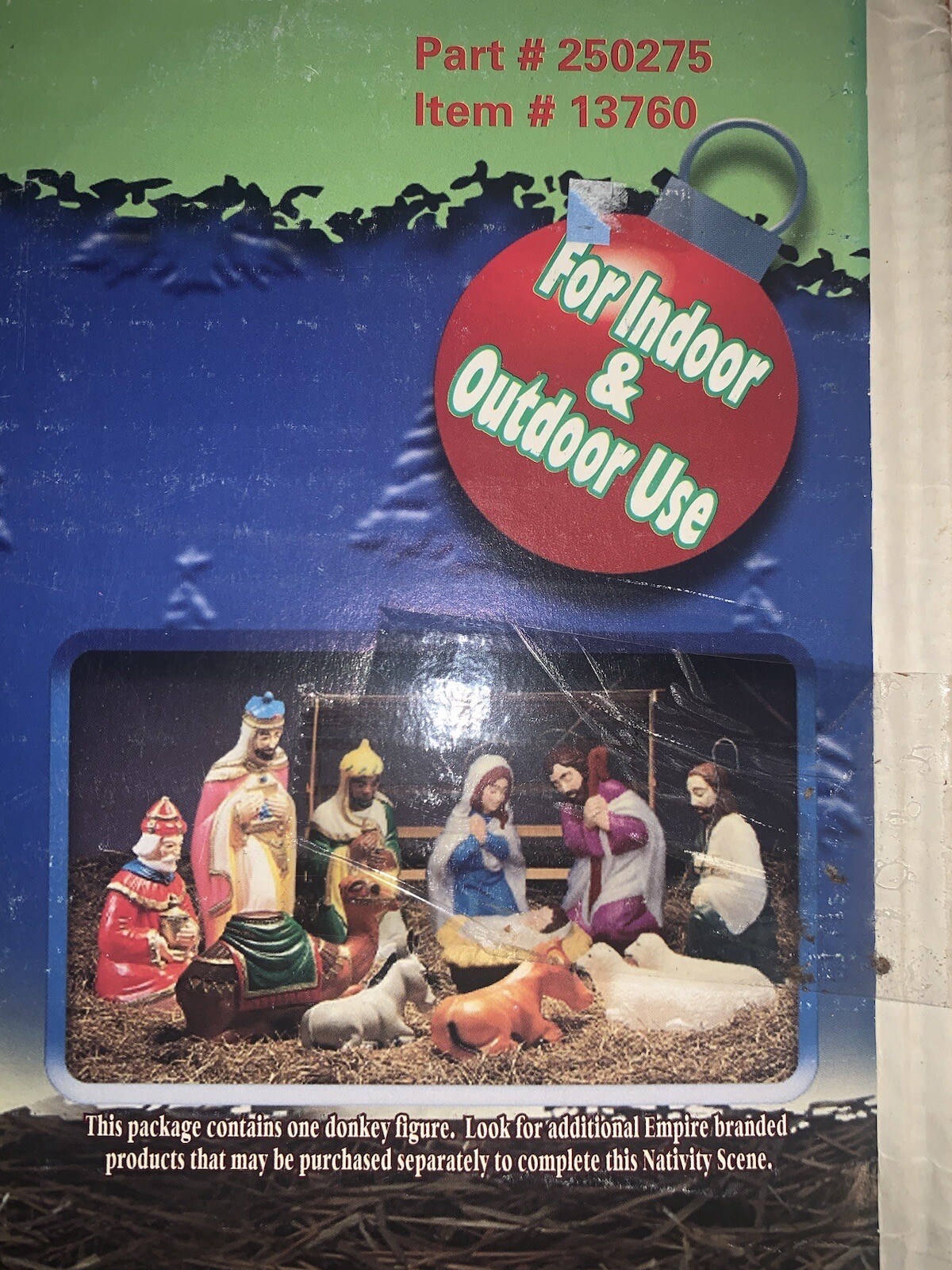 Large 36" 11 Piece 1999 VTG Blow Mold Nativity Set Jesus Christmas Yard