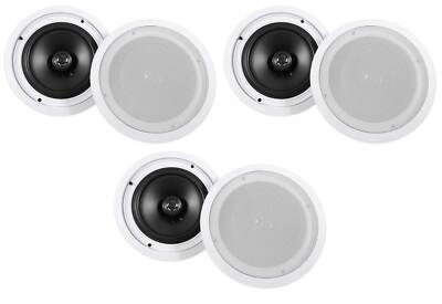(6) Rockville HC85 8'' Inch 700 Watt In-Ceiling Home Theater Speakers 8 Ohm