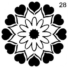 Really Great Stencils, Mini, Heart Flower 28, 3.5", Heart Petals, Versatile, Fun