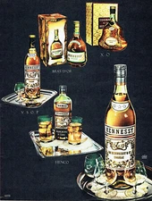 Advertising 107 1955 Cognac Hennessy Henco Arm of Gold X.O