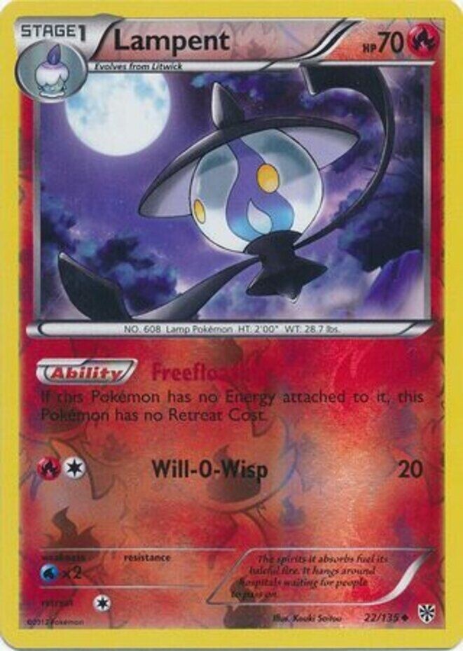 Pokemon - Lampent - 22/135 - Plasma Storm - Reverse Holo - NM/M