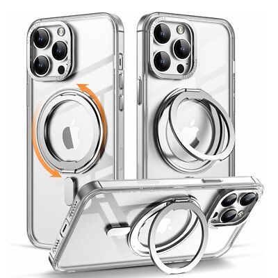 Fr iPhone 12 13 14 15 16 17 Pro Max Shockproof Magnetic Ring Kickstand Hard Case