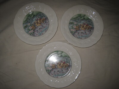 3 Gien Les Fromages 8-1/2'' Salad / Dessert / Appetizer Plates - Made in France
